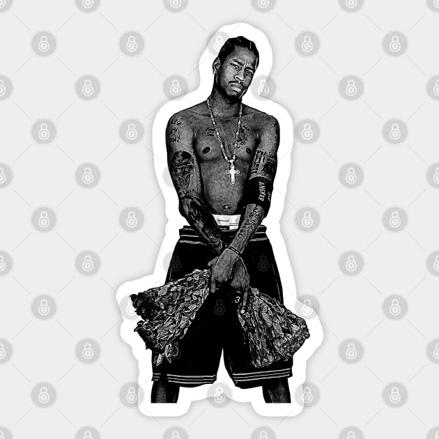 Allen Iverson Roses Sticker by Puaststrol